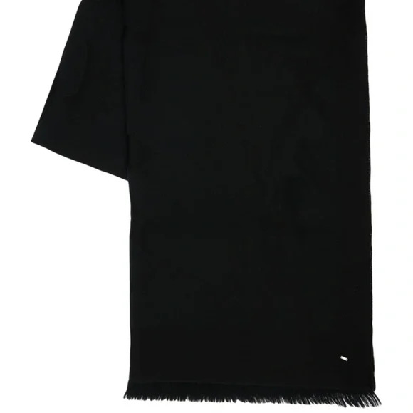 Saint Laurent YSL Monogram Scarf in 100% Wool Jacquard Black HUGE Logo Large NWT - Picture 5 of 13